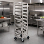 Thumbnail image #2 for Channel Manufacturing SSPR-3E3 Stainless Steel End-Load 12 x 20 Steam Table Pan Rack, 9-Pan Capacity, 3-Inch Centers
