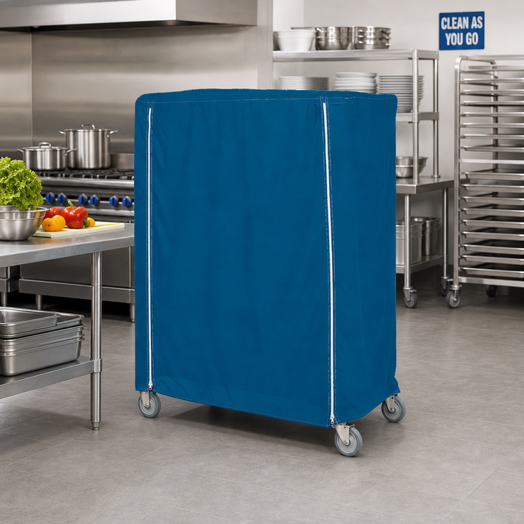 Product image #2 for Metro 36 x 24 x 62 Inch Mariner Blue Cart Cover for Queen Mary & Banquet Carts