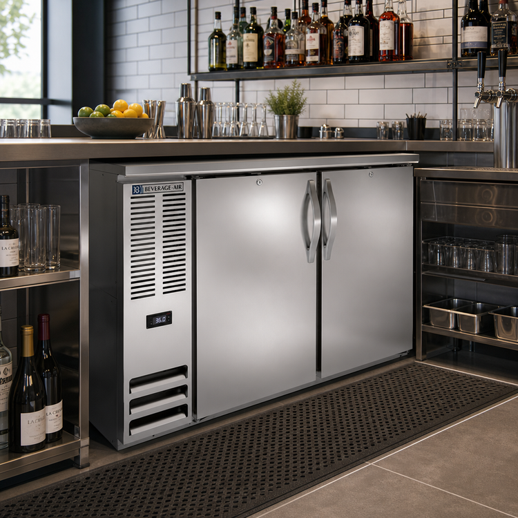Product image #2 for Beverage-Air BB48HC-S Two-Section Solid Door Back Bar Refrigerator, 48 Inch Stainless Steel