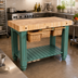 Thumbnail image #3 for American Heritage Maple Gathering Block Wood Work Table with 4-Inch End Grain Top, 3 Wicker Baskets, 48 x 24 x 36 Inches