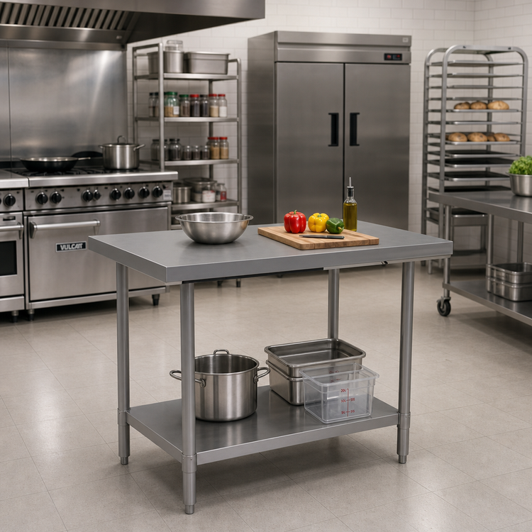 Product image #2 for Mixrite Stainless Steel Work Table with Adjustable Undershelf, 60 x 36 Inches