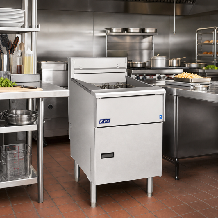 Product image #2 for Pitco Solstice SE18R Electric Floor Model Full Frypot Fryer, 70-90 lb., 22 kW