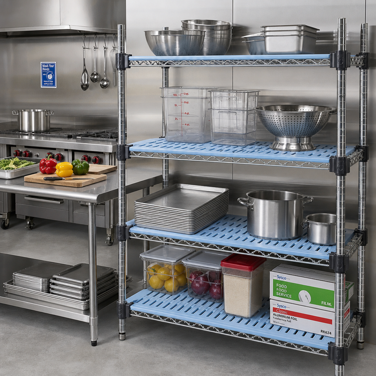 Product image #2 for Eagle QuadPlus Louvered Polymer Shelf Mat, 42 x 18 Inches, Blue