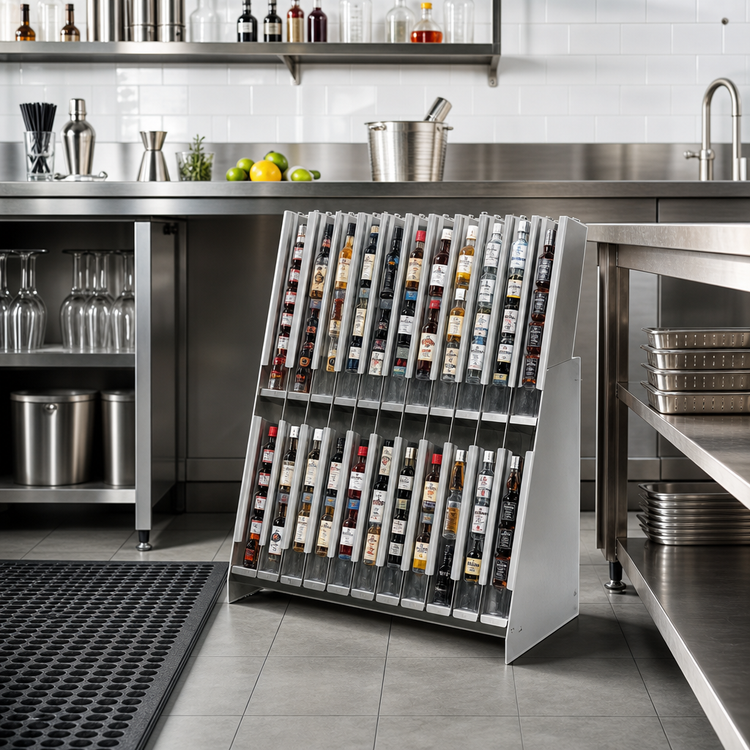 Product image #2 for Eagle Spec-Bar Underbar Mini Bottle Rack, 24 x 24 Inches, 510 Mini Bottle Capacity