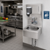 Thumbnail image #2 for Krowne HS-8 16-Inch Wall Mounted Stainless Steel Hand Sink with Faucet, Soap & Towel Dispenser and Skirt