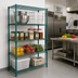 Thumbnail image #2 for Quantum 4-Tier Wire Shelving Unit, 30 x 24 x 72 Inches, Green Epoxy Antimicrobial Finish