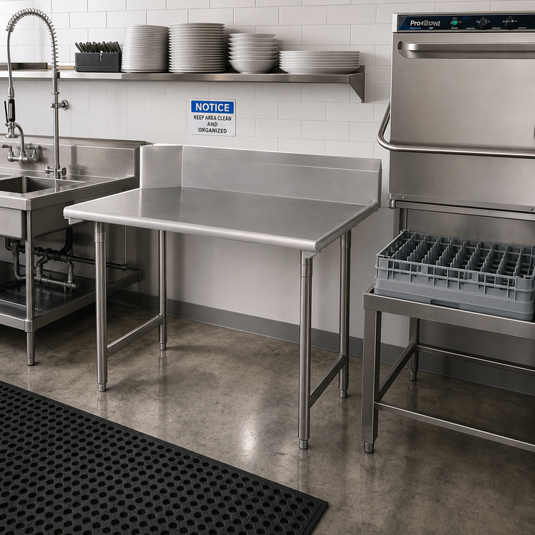 Product image #2 for Pro-Bowl Clean Straight Dishtable, 24 x 30 x 44 Inch, Right-to-Left Operation, 10 Inch Boxed Backsplash