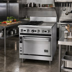 Thumbnail image #2 for Jade Range (Middleby) Bistro JBR-12G-2-24C 24-Inch Natural Gas Range with 2 Open Burners, 12-Inch Griddle, and Convection Oven