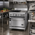 Thumbnail image #2 for Jade Range Bistro JBR-12G-2-24C 24-Inch Gas Restaurant Range with (2) Open Burners, 12-Inch Griddle, and Convection Oven