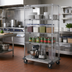 Thumbnail image #2 for Quantum 4-Shelf Mobile Enclosure Wire Shelving Cart, 36 x 24 x 70 Inches, Chrome Plated