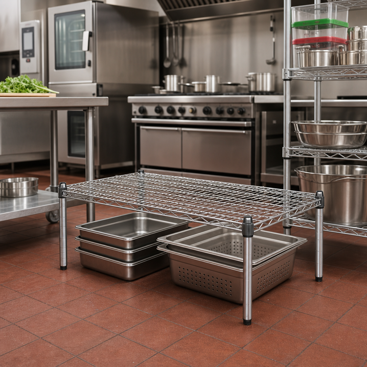 Product image #2 for Eagle EAGLEbrite Zinc Wire Dunnage Platform Shelf, 30 x 24 Inches, 14-Inch Posts, 600 lb Capacity