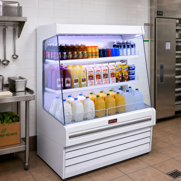 Product image #2 for Howard-McCray Ovation Series 63-Inch Dairy Open Merchandiser, Remote Refrigeration, LED Lighted Shelves, White