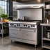 Thumbnail image #2 for US Range U-Series 48-Inch Gas Restaurant Range with 6 Open Burners, 12-Inch Griddle, and Dual Space-Saver Ovens
