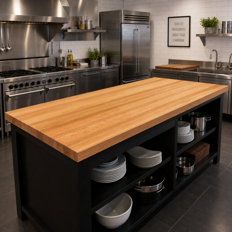Product image #2 for Appalachian Red Oak Edge Grain Island Countertop, 72 x 30 x 1-1/2 Inches, Penetrating Oil Finish