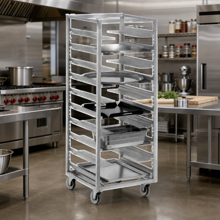Product image #2 for Channel Adjustable Universal Aluminum Rack with 13-Pan Capacity