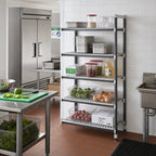 Thumbnail image #2 for Cambro Camshelving® Elements EXA242464V5480 5-Tier Stationary Vented Polypropylene Add-On Shelving Unit, 24 x 24 x 64 in, Speckled Gray