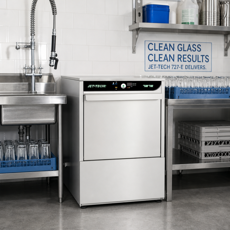 Product image #2 for Jet-Tech 727-E Undercounter High-Temperature Door-Type Glass Washer with Built-In Electric Booster Heater