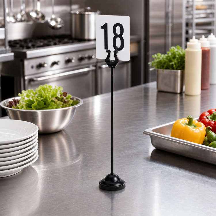 Product image #2 for American Metalcraft Harp Weighted Black Metal Number Stand, 2-1/4 Inch Dia. x 12 Inch H