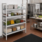 Thumbnail image #2 for Fermod Fermostock 4R47B66 4-Tier Stationary Starter Polymer Shelving Unit with Removable Inserts, 47W x 18D x 66H, Gray