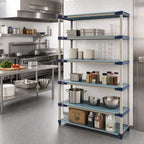 Thumbnail image #7 for Metro MetroMax 4 5X337G4 Blue All-Polymer Louvered Starter Shelving Unit, 36 x 18 x 74 in., 5 Shelves