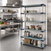 Thumbnail image #2 for MetroMax 4 Blue All-Polymer Starter Shelving Unit, 36 in. W x 18 in. D x 74 in. H, 5 Shelves