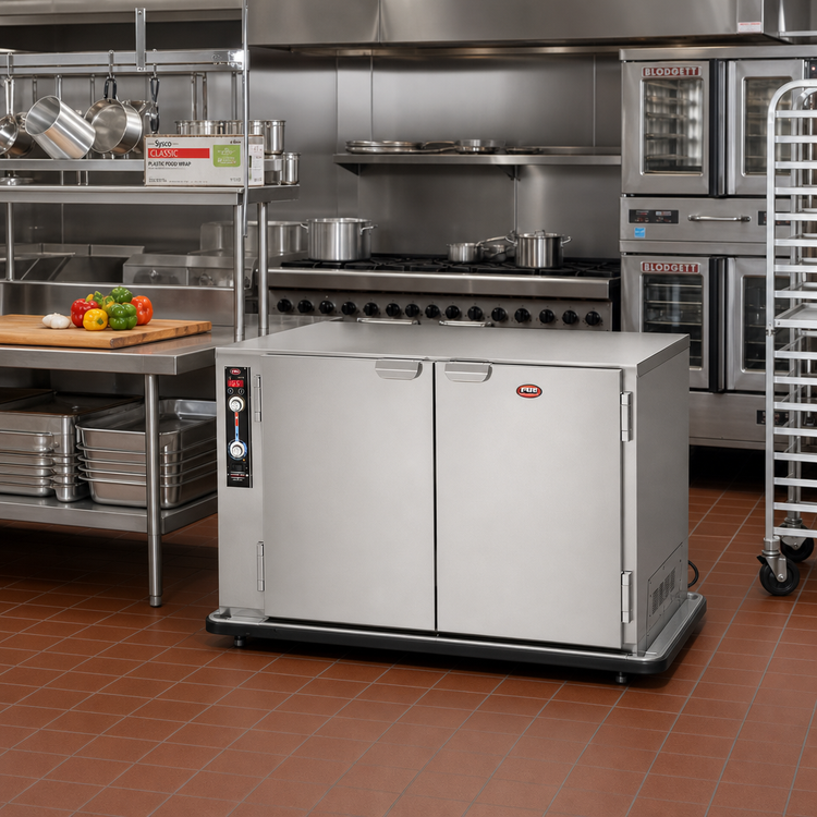 Product image #2 for FWE MT-1826-14 Mobile Undercounter Humidified Heated Holding Cabinet, 10 Pan Capacity, 2 Doors