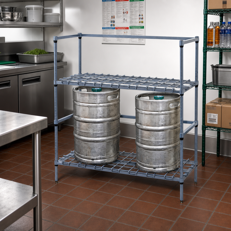 Product image #2 for Quantum Two-Tier Modular Wire Tank & Beverage Container Dunnage Rack, 48 x 24 x 54 Inches