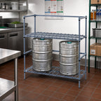 Thumbnail image #2 for Quantum 244854DGY Two-Tier Modular Wire Tank & Beverage Container Dunnage Rack, 48 x 24 x 54 Inches, Gray Epoxy Antimicrobial, NSF Listed