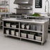Thumbnail image #2 for Advance Tabco Special Value Economy 108-Inch x 24-Inch Open Front Cabinet Base Work Table with Mid-Shelf, Flat Top