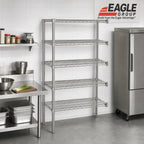 Thumbnail image #2 for Eagle Group A5-86-2430S 5-Tier Add-On Wire Shelving Unit, 30"W x 24"D x 86"H, Stainless Steel Finish