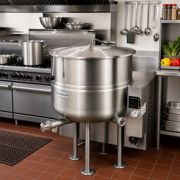 Product image #2 for Cleveland Range KGL-60 60-Gallon Stationary Gas Kettle with 2/3 Steam Jacket