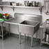 Thumbnail image #2 for BK Resources 1-Compartment Commercial Stainless Steel Sink with Left Drainboard and Legs, 24