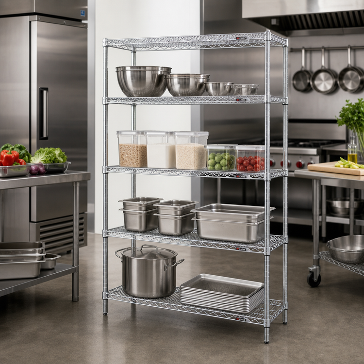 Product image #2 for EAGLEbrite 4-Tier Stationary Starter Wire Shelving Unit, 36 x 24 x 74 Inches, Zinc Finish