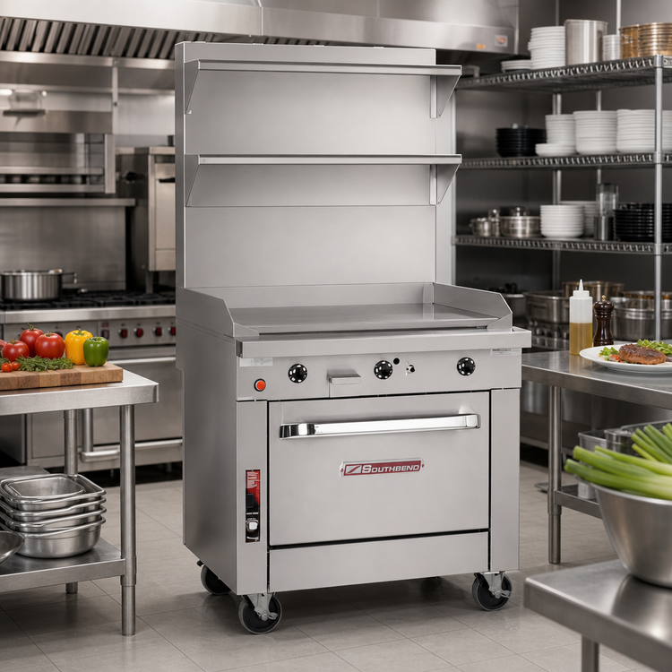 Product image #2 for Southbend Platinum 36-Inch Heavy Duty Gas Sectional Range with Full-Width Thermostatic Griddle and Cabinet Base