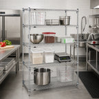 Thumbnail image #2 for Metro Super Erecta 5A547C Chrome Wire Shelving Starter Unit, 42W x 24D x 74H, 5 Adjustable Shelves, 4 Posts