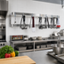 Thumbnail image #2 for Advance Tabco SW-144 Wall-Mounted Double Bar Stainless Steel Pot Rack, 144 x 12 Inches, 18 Hooks