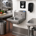 Thumbnail image #2 for BK Resources Wall-Mount Hand Sink with 14-Inch x 10-Inch x 5-Inch Bowl, 304 Stainless Steel, 8-Inch OC Faucet Holes