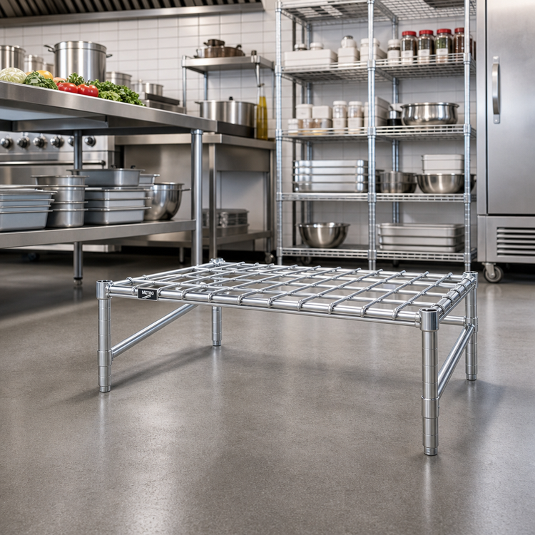 Product image #2 for Metro Super Erecta Chrome Dunnage Rack with Lift-Off Mat, 48 x 18 Inches, 1300 lb Capacity