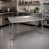 Thumbnail image #2 for BlendPort Deluxe Series 30-Inch x 30-Inch Stainless Steel Work Table with Rear Upturn and Galvanized Tubular Base