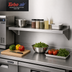 Thumbnail image #2 for Turbo Air 36-Inch x 14-Inch 18 Gauge Wall-Mounted Shelf with 2-Inch Rear Up-Turn, 304 Stainless Steel