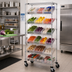 Thumbnail image #2 for Quantum Mobile Wire Shelving Bin System with 18 Clear Bins, 36 x 18 Inches