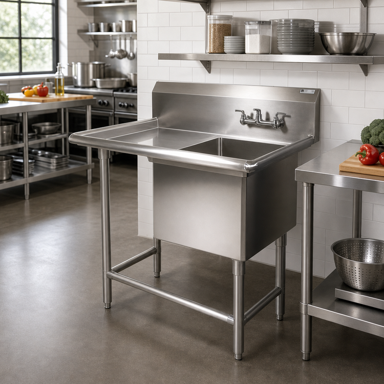 Product image #2 for John Boos Pro-Bowl 1-Compartment Sink with 36" Left Drainboard and 10" Backsplash