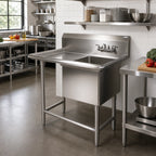 Thumbnail image #2 for John Boos Pro-Bowl 1PB3024-1D36L 1-Compartment Stainless Steel Sink with 36" Left Drainboard, 10" Backsplash, 16-Gauge 300-Series Top