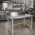 Thumbnail image #2 for John Boos Stallion 72 Inch x 30 Inch Stainless Steel Work Table with 5 Inch Backsplash, Safety Edge, and Galvanized Base