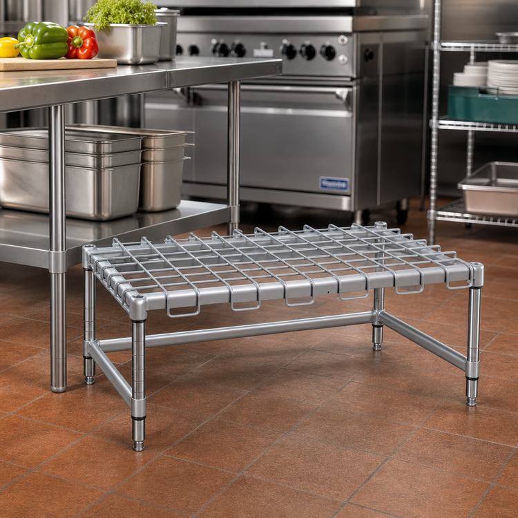 Product image #2 for Eagle Group Chrome Wire Dunnage Rack with Removable Wire Assembly, 30 x 24 x 14 Inches, 1600 lb Capacity