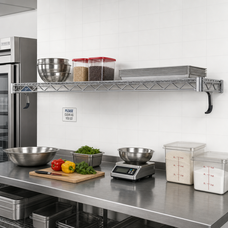 Product image #2 for Metro Super Erecta Super Adjustable 72"W x 14"D Wire Shelf, Stainless Steel Finish