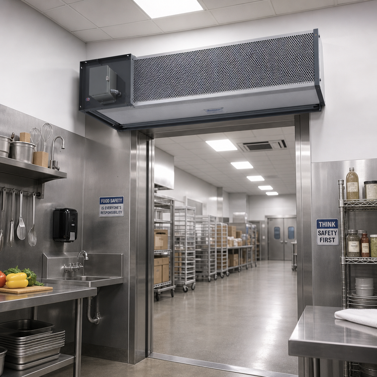 Product image #2 for Berner Industrial IDC12 Ambient Unheated Direct-Drive Air Curtain, 132 Inch, 3-Motor