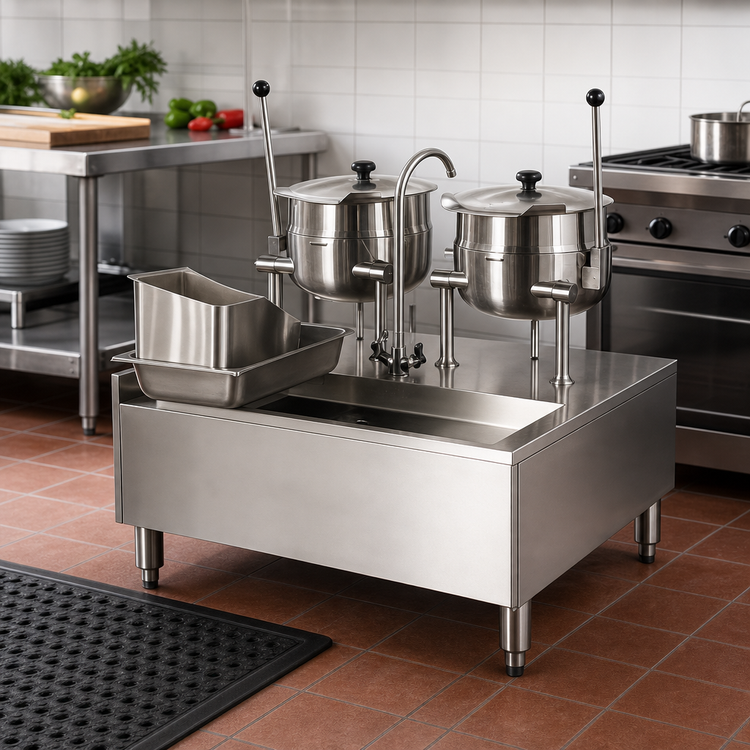 Product image #2 for 6-Gallon Direct Steam Kettle/Cabinet Assembly with 18-Inch Cabinet Base