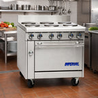 Thumbnail image #2 for Imperial (Middleby) Spec Series IHR-6-E-XB 36-Inch Electric Range with 6 Round Elements, Standard Oven, and Stainless Steel Cabinet Base