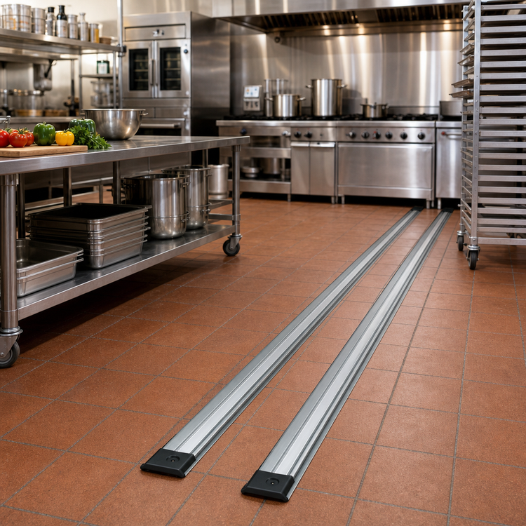 Product image #2 for Quantum Single Unit Floor Track Assembly Kit with Two 18-Foot V-Groove Aluminum Tracks